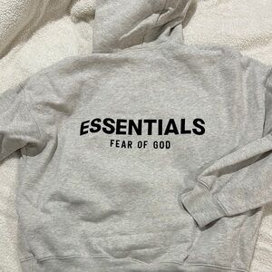 Fear of God Light Heather Gray Essentials Hoodie